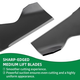 wyevee 187254 187256 Medium Lift Blades for 54“ Deck Compatible with Husqvarna RZ5424 LGT2654, Poulan, Craftsman, AYP Lawn Mower, Replace 532187254 532187256 539112053, 3 Pack