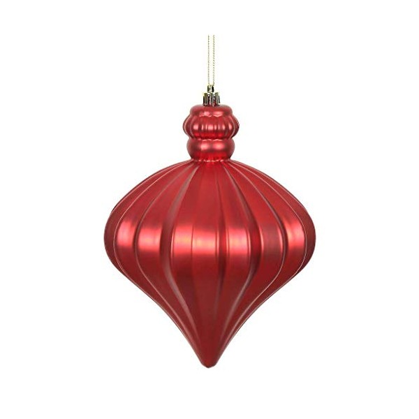 Vickerman 478417-6 Red Matte Onion Drop Christmas Tree Ornament (4