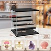 LANSCOERY Acrylic Display Case, Wall Mounted Lighted, 5 Tier, Black