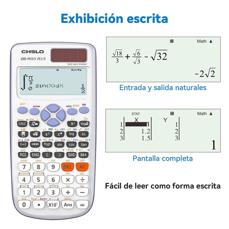 MOXIMX Calculadora Científica, 991ES Plus-417 Funciones, Scientific Calculators, Plata