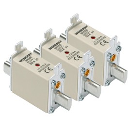 Wengart Noyau de fusible NH NH000 AC500V 80A Pack of 3 gG Class 120kA for General Protection in Low Voltage Distribution Systems and Industrial Applications