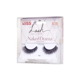 KISS Lash Couture Naked Drama Collection 1 Pair of False Lashes, Tulle, Full and Fluffy Faux Mink Fake Eyelashes with Cushion Flexi Band includes Lash Glue