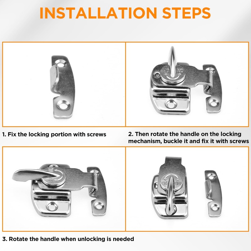 4Pcs Align-N-Lock Dining Table Locks, Heavy Duty Metal Spring Dining