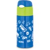 Thermos Straw Bottle 400ml Blue Green for Children School Use