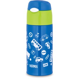 Thermos Straw Bottle 400ml Blue Green for Children School Use Dedicated Cooler FHL-403F BLGR
