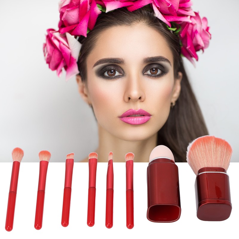8 in 1 Makeup Brushes Set Telescopic Mini Portable Cosmetic
