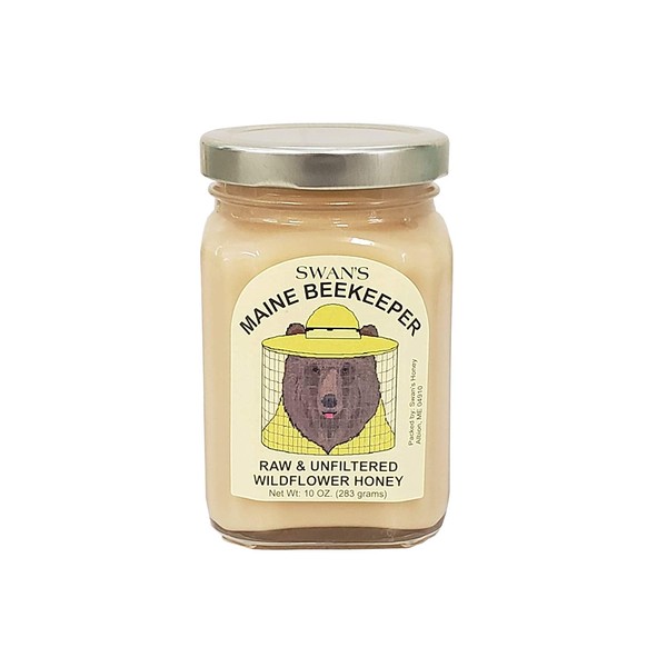 Swan's Maine Beekeeper - Raw Unfiltered Wildflower Honey - 10 oz (3 Pack)