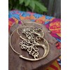Golden spiral tree hoop earrings: beautifully decorated earrings