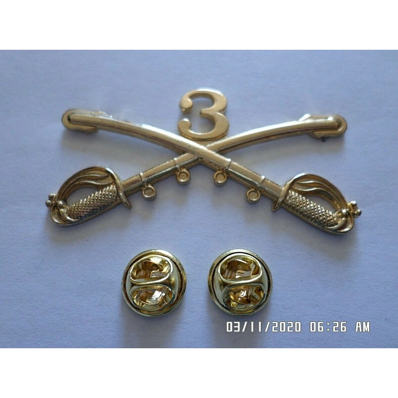 3rd CAVALRY SWORDS SABERS MILITARY HAT PIN 3rd CAVALRY REGIMENT