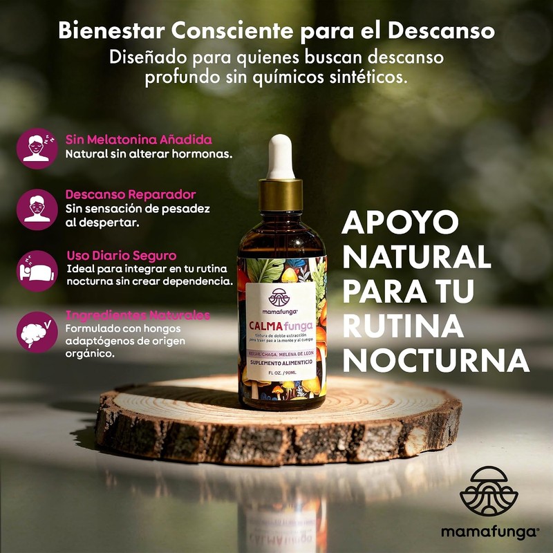 CalmaFunga - Tintura Adaptógena de Doble Extracción Blend de Reishi,