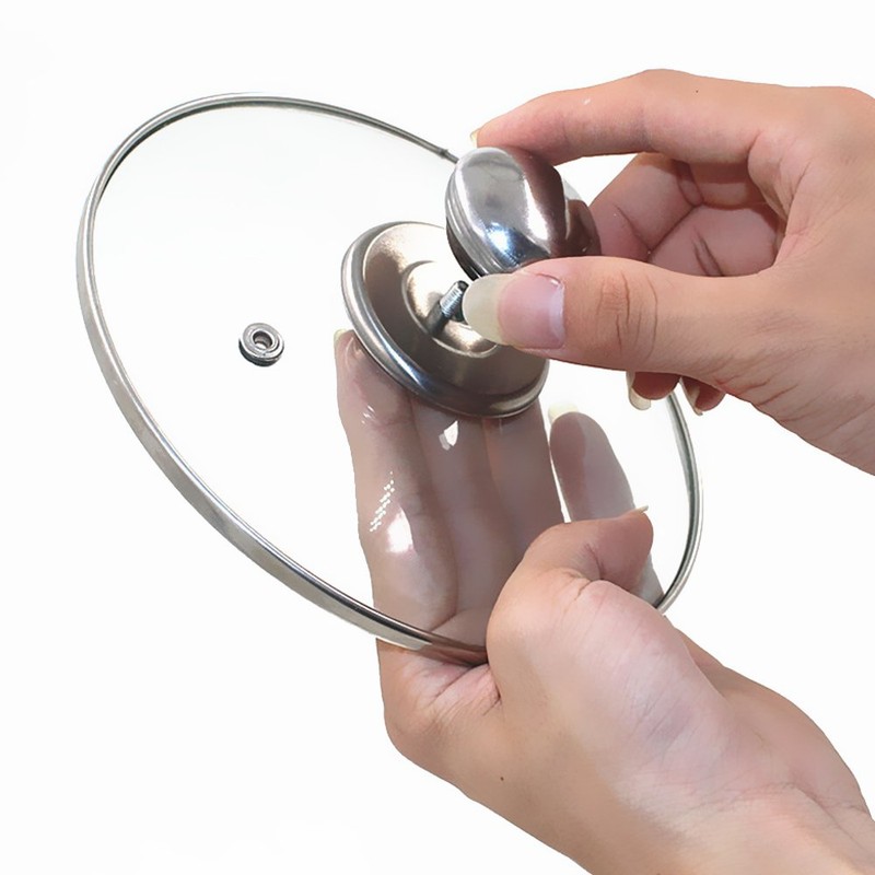 PZRT 2-Pack Universal Pot Lid Cover Knob Handle,2.1 Inch Stainless