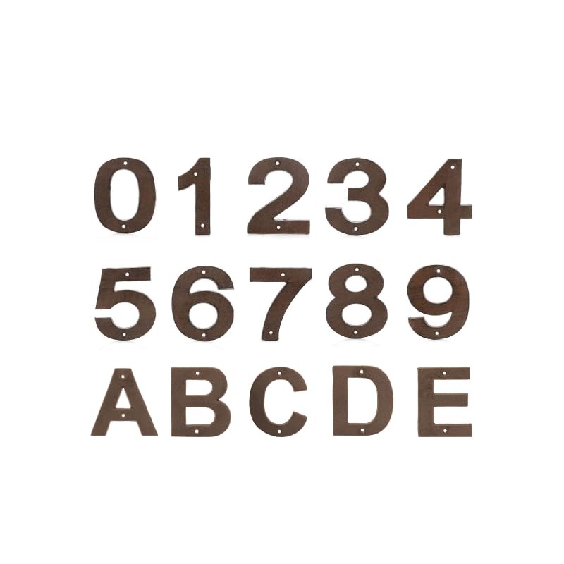 5 Inch Cast Iron Door Letter - Rustic Brown -