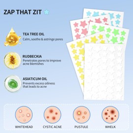 Cabiuty Pimple Patches for Face, Colorful Hydrocolloid Acne Patches for Covering Zits and Blemishes, 3 sizes of ultra-thin spot patch for all skin types（200 Counts）