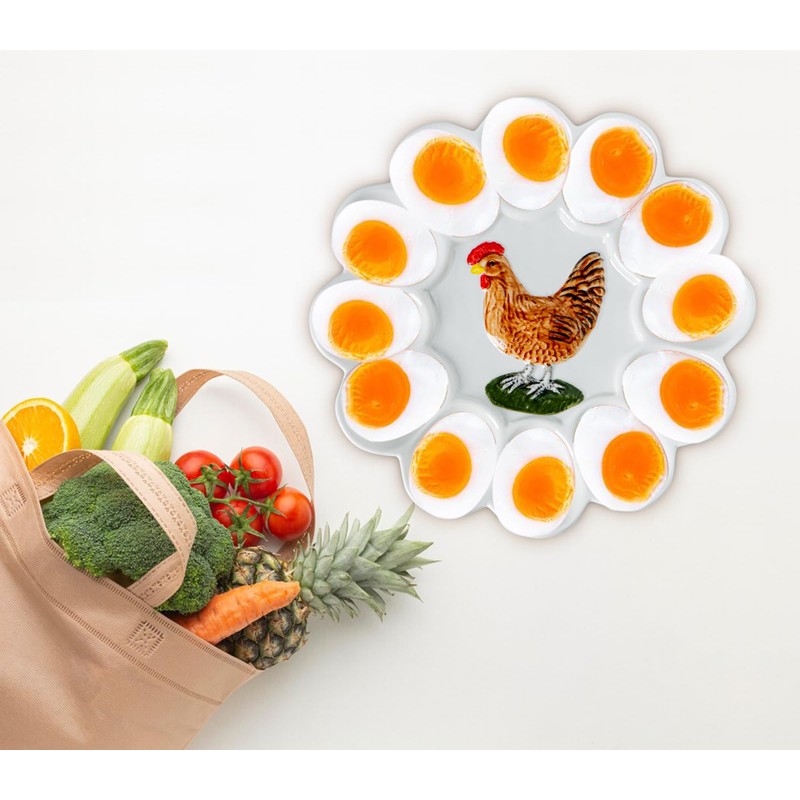 dgudgu Deviled Egg Tray For Deviled Egg Platter Chicken Shape
