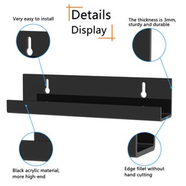 Hexsonhoma 7 Inch Vinyl Record Wall Mount, Acrylic Vinyl Holder Wall, Vinyl Records Wall Shelf Rack, 6 Pack