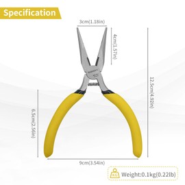 BOOSDEN 12.5 cm Long Nose Pliers with Side Cutters, Mini Needle Nose Pliers with Non-Slip Handle, Precision Needle-Nose Pliers for Electronics, Crafts, DIY and Jewellery Making