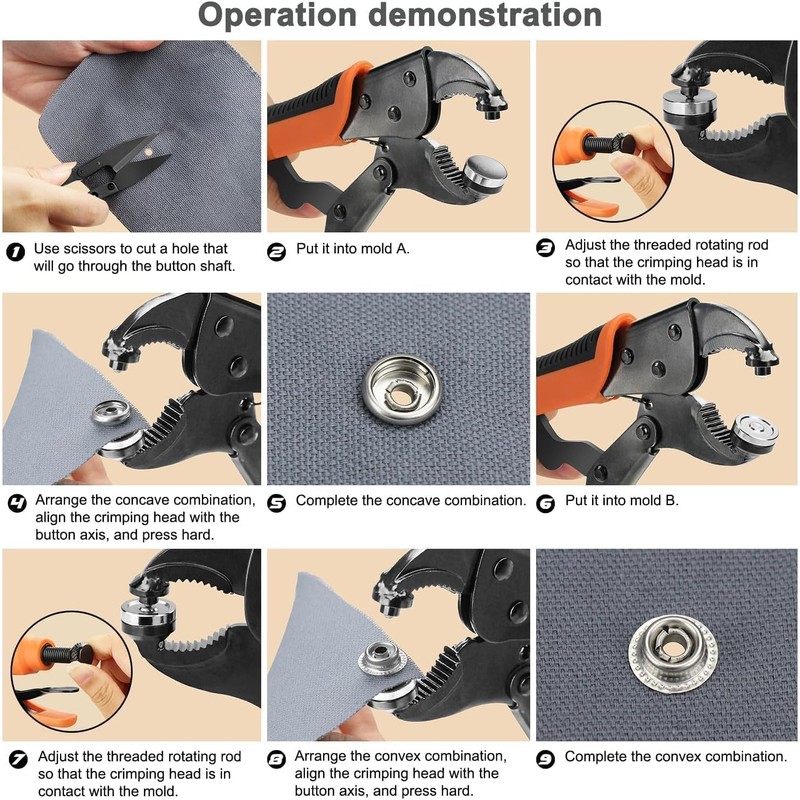 Heavy Duty Snap Fastener Kit – 210PCS Marine Grade Stainless