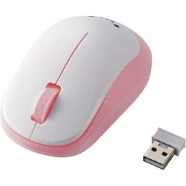 Elecom M-DY12DBPN Blue LED Mouse, EPRIM, Wireless, 3 Buttons, Pink
