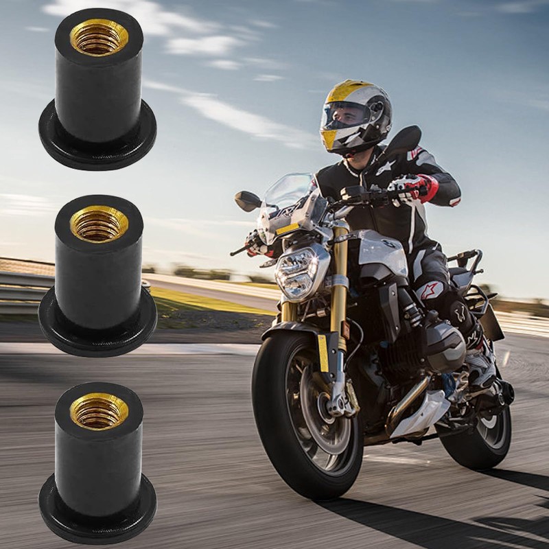 10Pcs Wear Resistant Motorcycle Rubber Well Nuts Durable Rubber Windshield