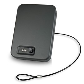 YIYITOOLS Gun Safe, Portable Pistol Lock Gun Box,Pistols Small Handgun Lock Box with Combination Lock for Home Desk Bedside Car,Black