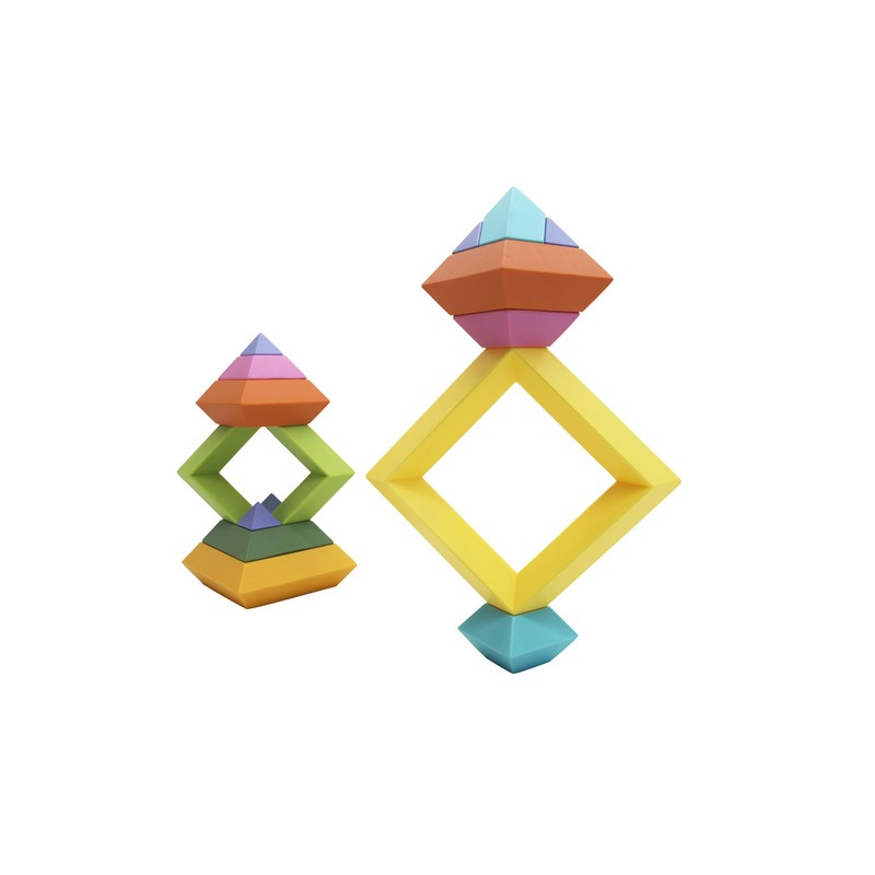 GOWI 352-00301 Rainbow Pyramid, 15 Pieces, Construction Toy