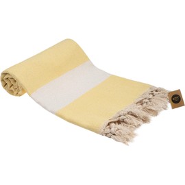 KZY LONDON Beach Towel 2 Pack Large Turkish Beach Towels for Camping, Swimming, Gym - Quick Dry, Absorbent, Lightweight,%100 Cotton 100x180cm Hammam Towels for Adults (2Set, Yellow & Orange)