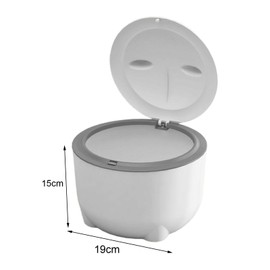 F Fityle Cat Litter Trash Can with Press Type Lid Kitty Litter Tray Portable Trash Container Cat Trash Bin for Indoor Cat Pet Supplies, White