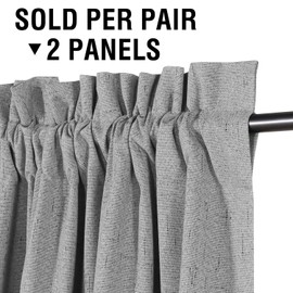 H.VERSAILTEX Linen Look 100% Blackout Curtains 84 Inches Long for Bedroom Rod Pocket 42 Inches Wide Linen Textured Thick Window Curtain Drapes with White Backing, Dove Gray, 2 Panels