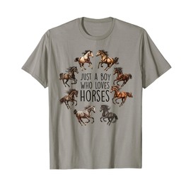 Just A Boy Who Loves Horses, Horse Breeds, Horseback Riding T-Shirt