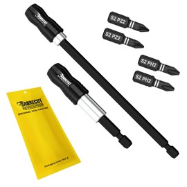 6 Pack SabreCut SCRK8 Magnetic 75mm and 150mm Professional Impact Bit Holder with 4 x 25mm Impact Bits PH2 PZ2 Phillips Pozi Compatible with Dewalt, Milwaukee, Makita, Bosch and Others