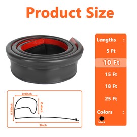 10FT RV Slide Out Rubber Seal, 1” D Bulb and 2” Wiper Seal Combo, Weatherstrip with Adhesive Backing (10 Feet)