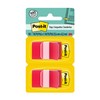 Post-it Flags, 50/Dispenser, 2 Dispensers/Pack, 1 in Wide, Red (680-RD2)
