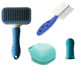 Hundebürste für Haustiere; Langhaar-Bürste für Hunde, Badebürste für Hunde, mehr Hundekamm, mehr Hundekamm, plus Zahnbürste für Hunde.
