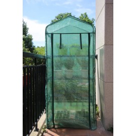 5 Tier PE Greenhouse Complete Set With PE Cover Green Mini Greenhouse Grow Tent Garden Green Houseframe material: Iron, Cover Material: pe mesh