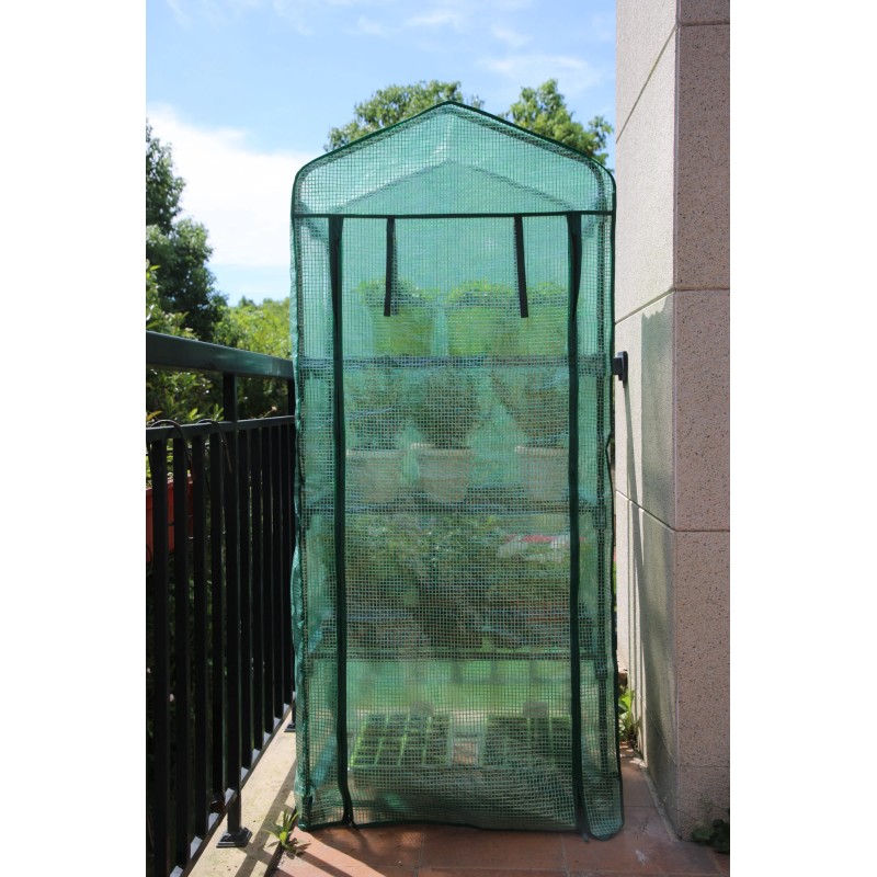 5 Tier PE Greenhouse Complete Set With PE Cover Green