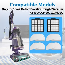 AZ4002 Replacement filter for Shark Detect Pro Max Upright Vacuum AZ4000 AZ4002 AZ4000C - 2 PACK HEPA Filters+ 4 PACK Foam & Felt Filters