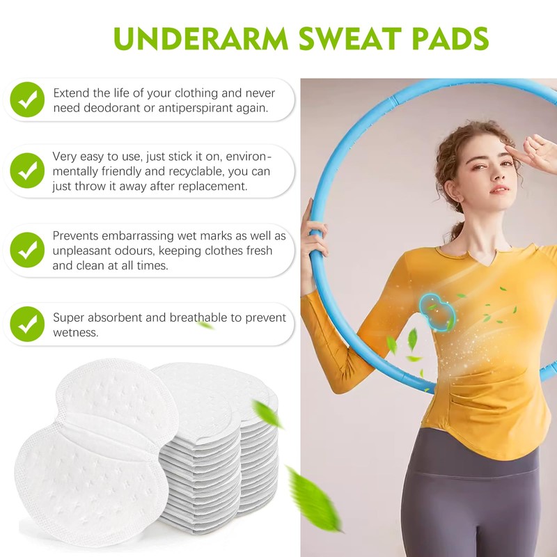 Masaei Armpit Sweat Pads for Women Men, 60Pcs Pure Cotton