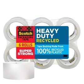 Scotch Heavy Duty Recycled Packaging Tape, Shipping and Packing Tape, 1.88 in x 54.6 yd, 6-Pack