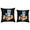 Pawn Queen Chess Player Mirror Reflection Potential Throw Pillow