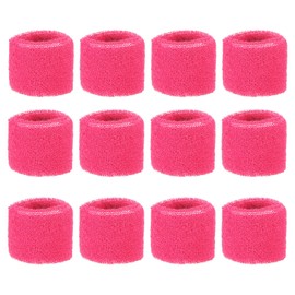 PATIKIL 12pcs 8x5cm Sports Wristbands Coton Terry Cloth Sweat Band for Tennis Basketball Training Athletic Running Rose Red
