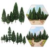 52pcs Model Pine Trees Green Pines Plastic for Forest HO
