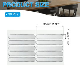 PATIKIL Self Adhesive Rubber Bumper Stripes 2.5"x0.4", 30 Pcs Clear Cabinet Door Bumper Sound Dampening Buffer Pads for Protect Furniture Cabinet Drawer Chair