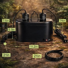 REPTI ZOO Dual Reptile Light Fixture for Reptile Dome UVB Lamp Fixture Dual Reptile Reflector Dome Lamp Cap Combo Integration Design Heat Lighting