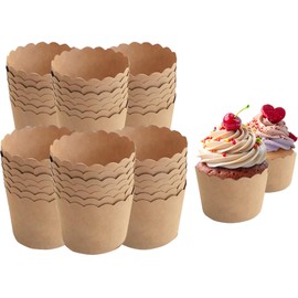 100枚 マフィンカップ マフィン型 紙製 使い捨て ケーキ型 DIY 耐熱（単色）