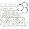 QUBORT Bookbinding Rings, Pack of 50 Books Rings Metal Rings