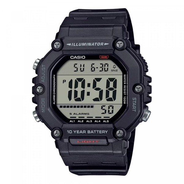 Casio AE-1600H-1AVEF Men's Digital Watch Black, black, Modern
