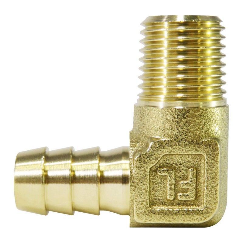 Flowbal GHNL-0311 L-Shaped Hose Nipple, Brass, 3/8 x 10.5