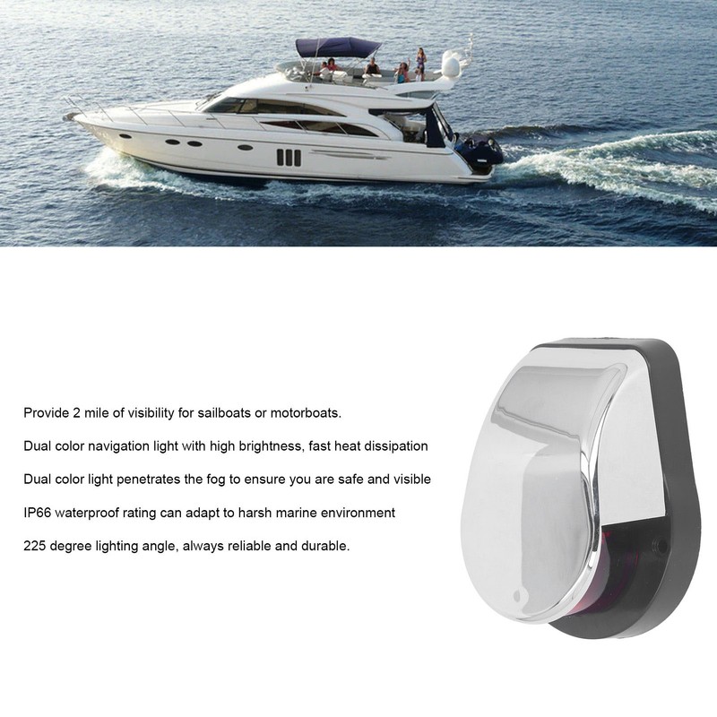 Boat Navigation Light LED Bow Light Red Green Lens IP66
