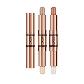 UNYOKE Concealer Highlighter 0.2 oz (5 g) x 2 Contour Stick, Double-ended Multi-functional Makeup Stick (02# Matte Highlighter)