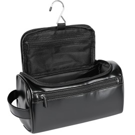 HRX Package Kulturbeutel Reise Kulturtasche,Herren-PU-Leder-TOI lettenbeutel,Geschenk für Männer, Geschenk zum Vatertag(Schwarz)